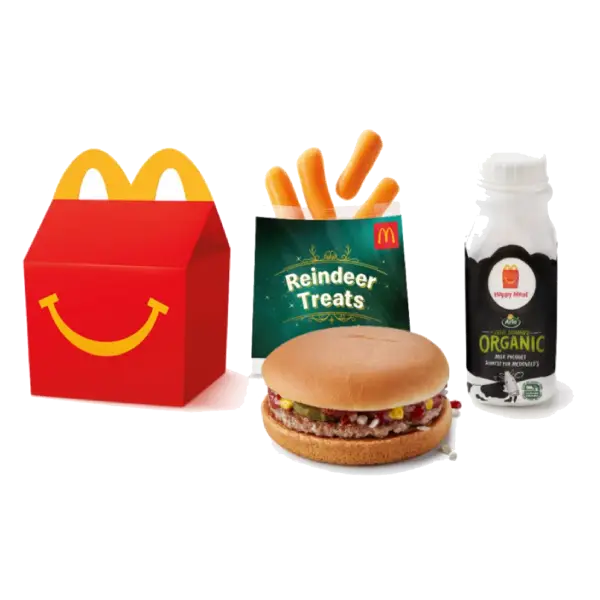 Hamburger Meal Hamburger, Organic Milk, Carrot Bag At McDonald's Menu UK