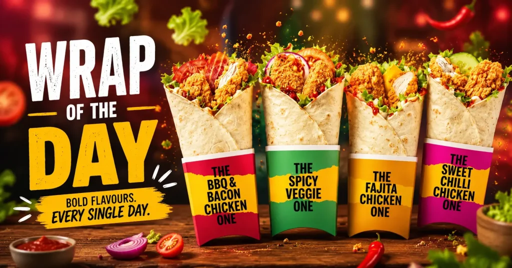 Wrap of the Day at McDonald’s Menu - Prices & Calories 2026 1 McDonald's Wrap of the Day in UK.
