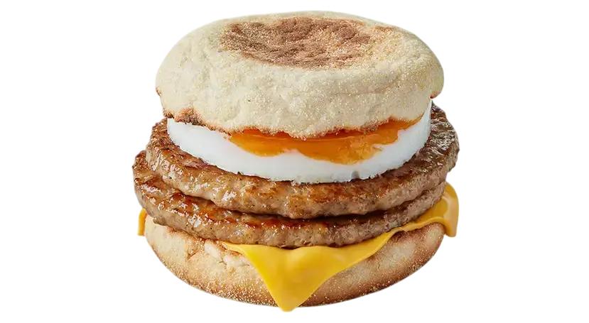 McDonald's Breakfast Menu UK 2025 - Prices, Calories 4 mcdonalds Double Sausage Egg McMuffin 2 product header desktop Photoroom 1